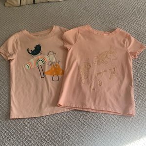 Girls Cat&Jack lot of 2 pink short sleeve tees XS